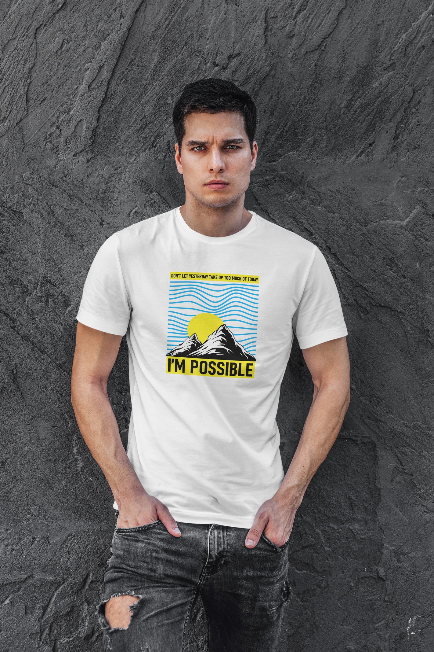 I'm Possible Dijital Baskı  Unisex Beyaz T-Shirt