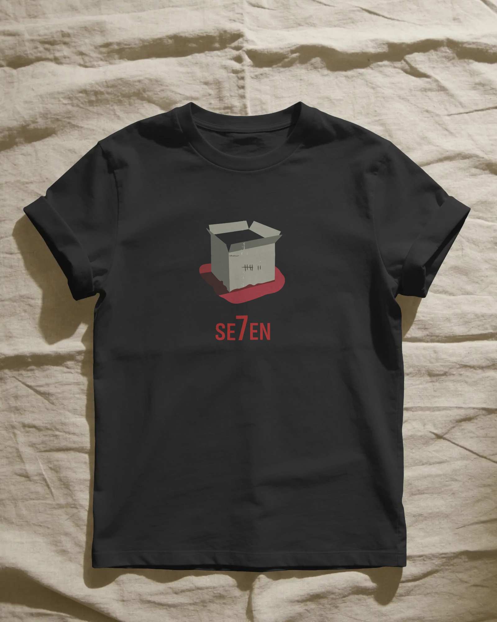 se7en Kutu Siyah Tişört