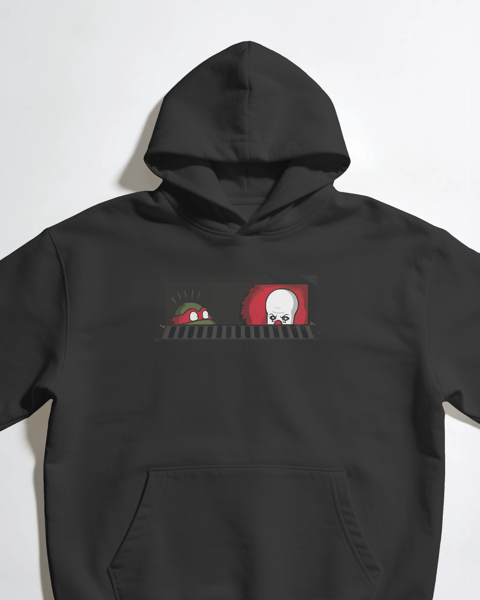 Pennywise Ninja Turtle Unisex Siyah Kapüşonlu Sweatshirt