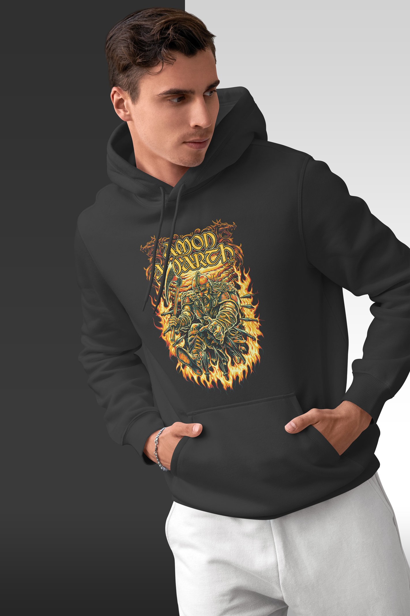 Amon Amarth Alev Kapüşonlu Sweatshirt