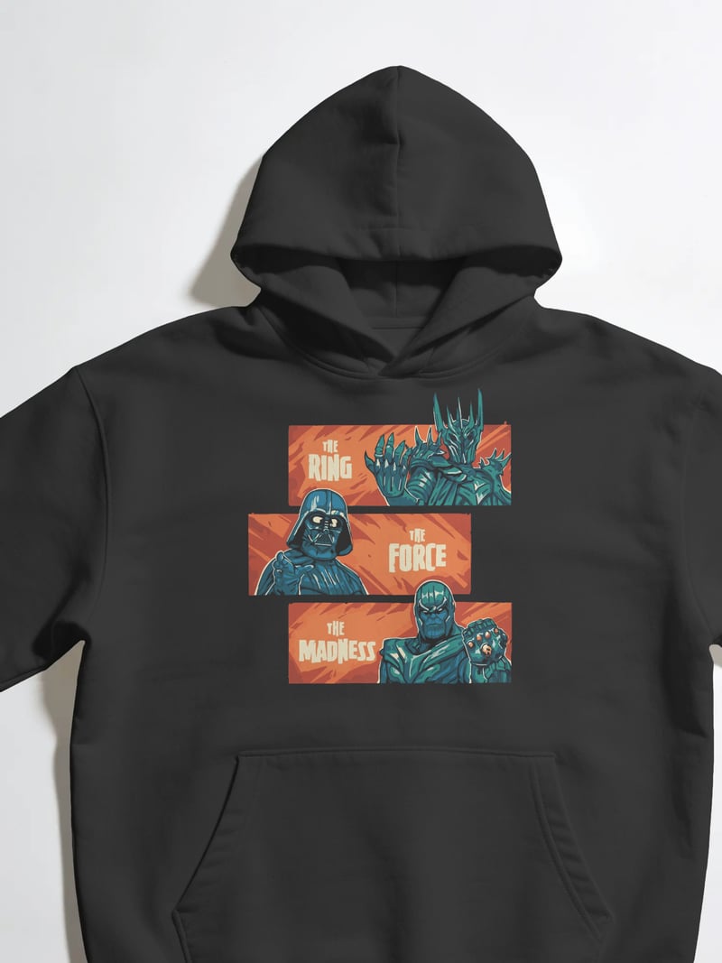 The Ring The Force Unisex Siyah Kapüşonlu Sweatshirt