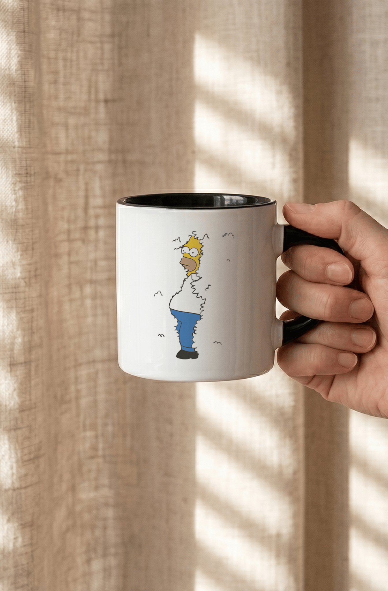 Homer Simpson 180 ml Beyaz Siyah Kahve Kupası