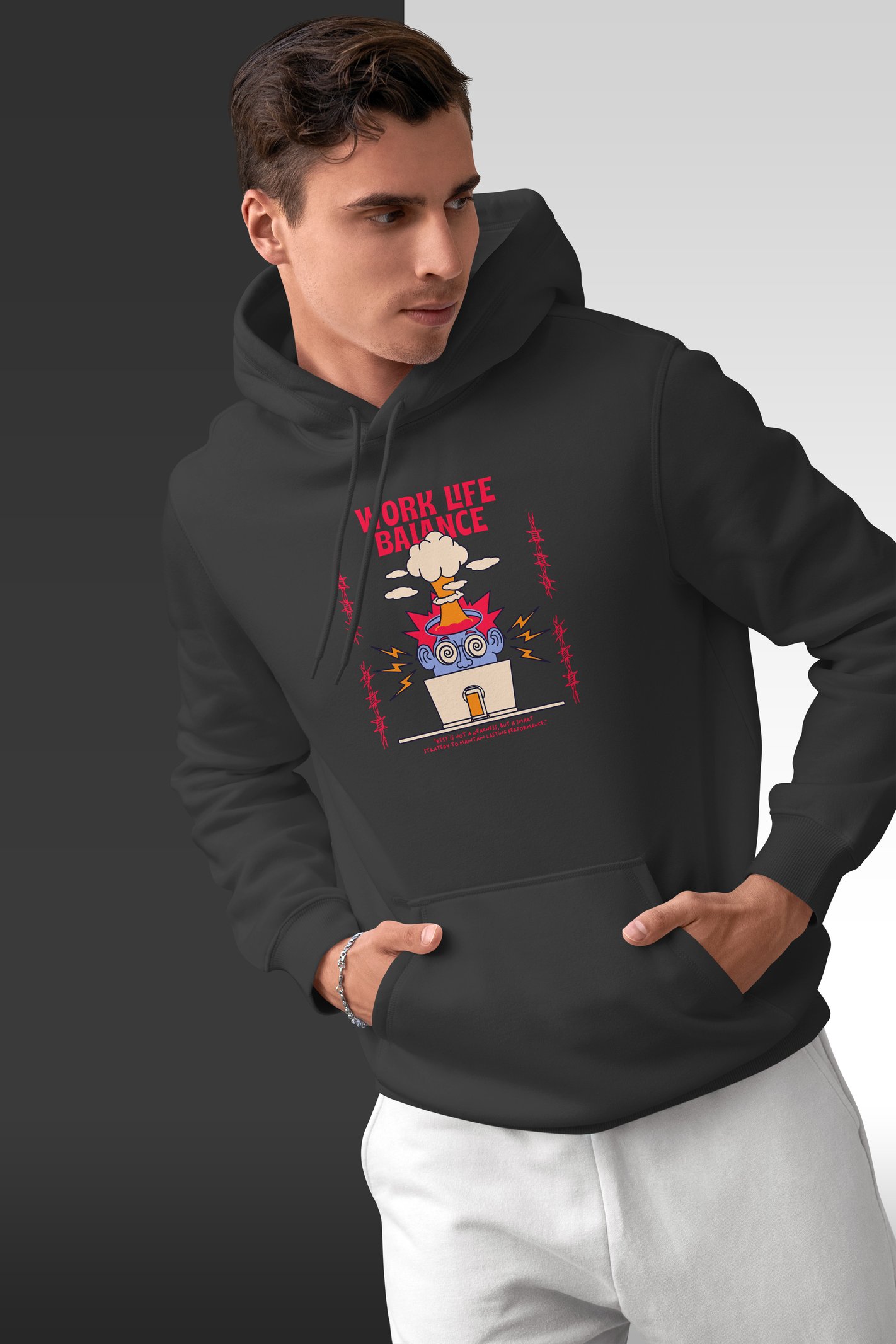 Work Life Balance Kapüşonlu Unisex Sweatshirt