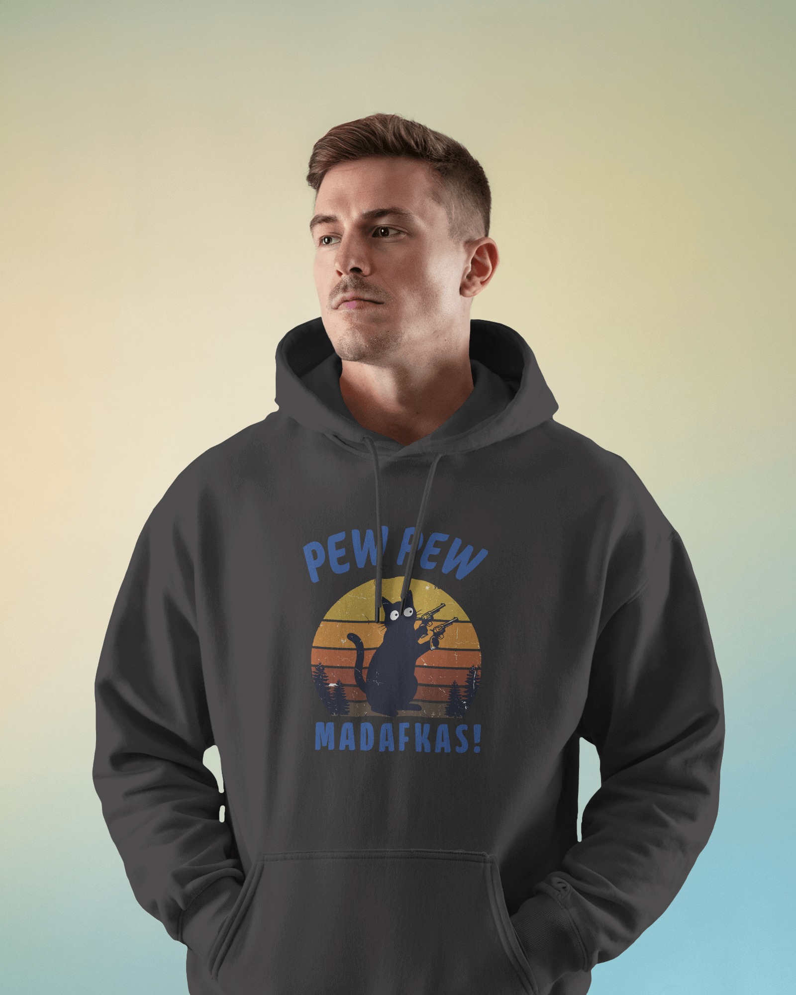 Madafakas Unisex Siyah Kapüşonlu Sweatshirt