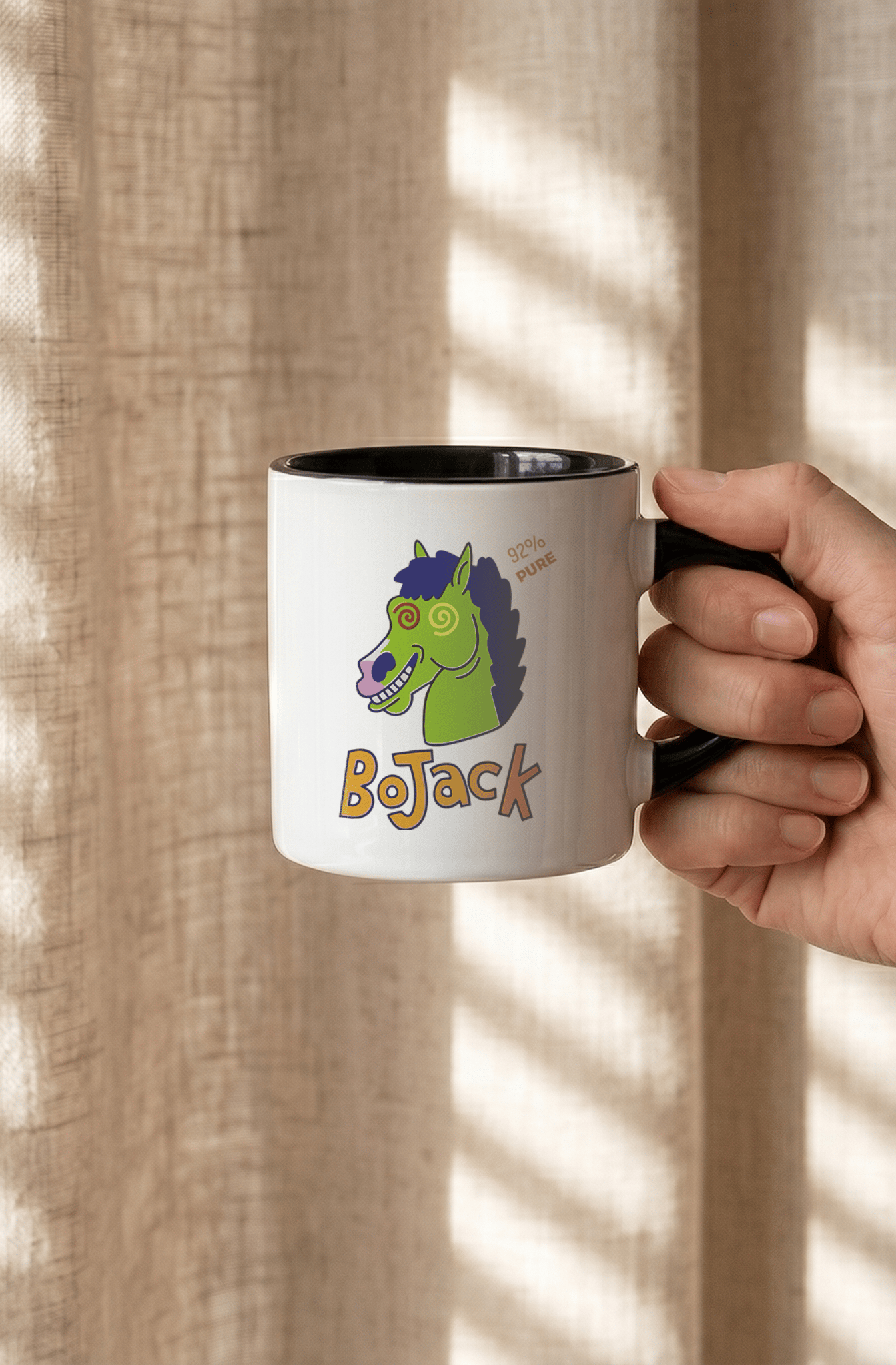 Bojack Horseman 180 ml Beyaz Siyah Kahve Kupası
