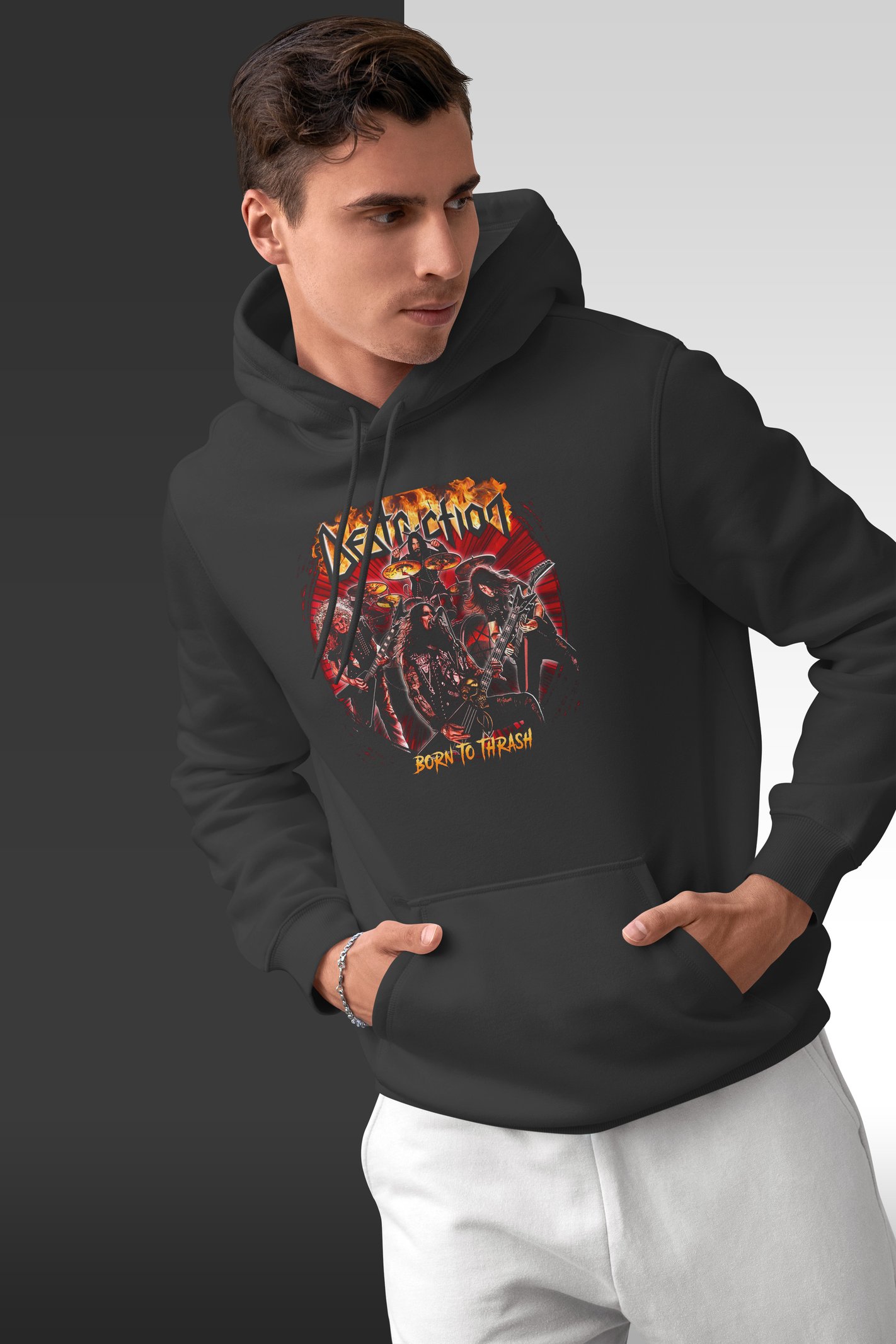 Destruction Alev Kapüşonlu Sweatshirt