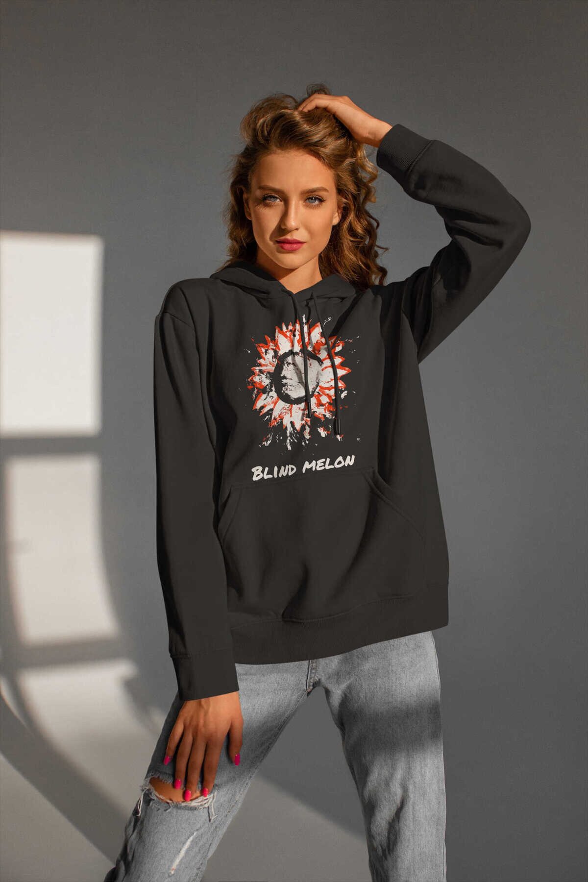 Blind Melon Çiçek Kapüşonlu Sweatshirt
