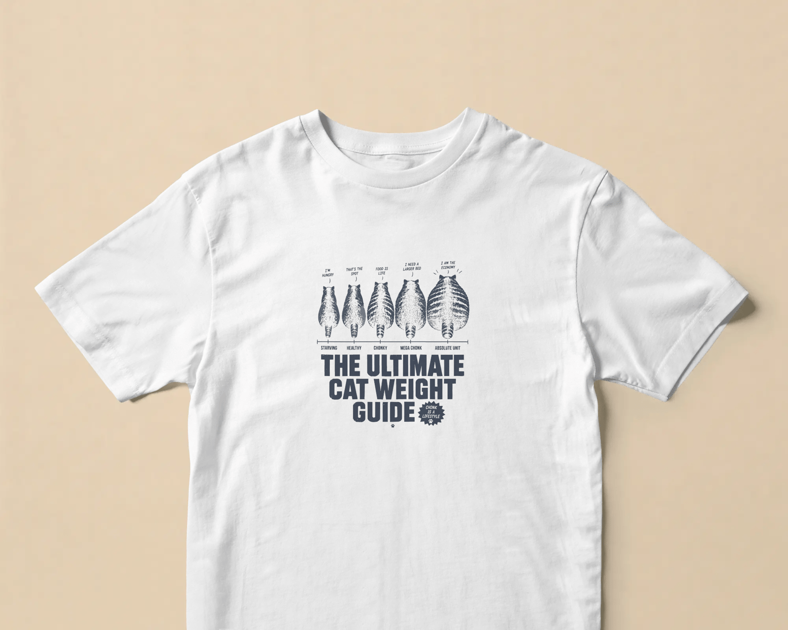 Cat Weight Guide Beyaz Tişört