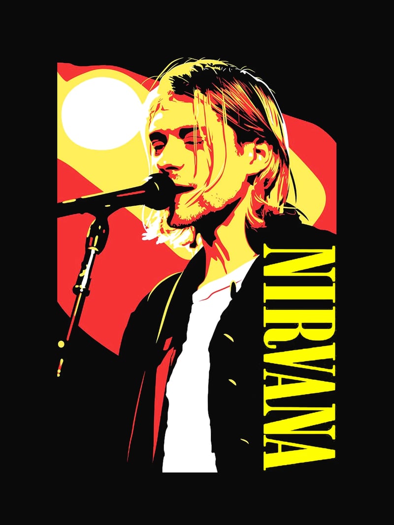 Nirvana Mikrofon baskısının kendisi, ürün üzerinde değil