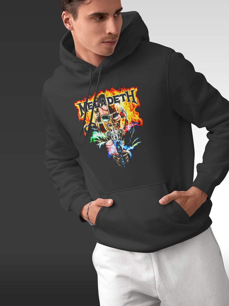 Megadeth Alev Kapüşonlu Sweatshirt