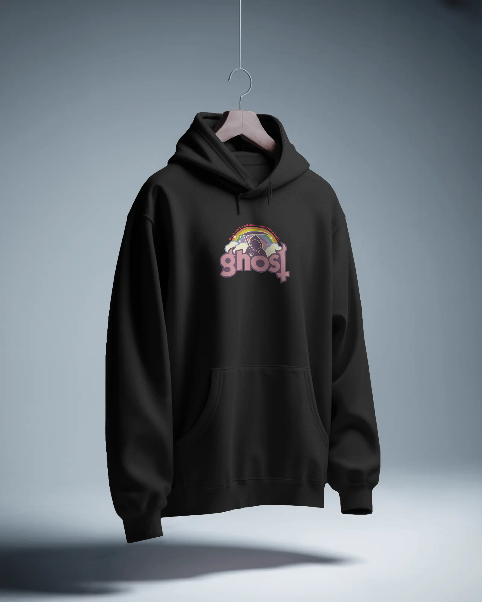 Ghost Siyah Kapüşonlu Sweatshirt