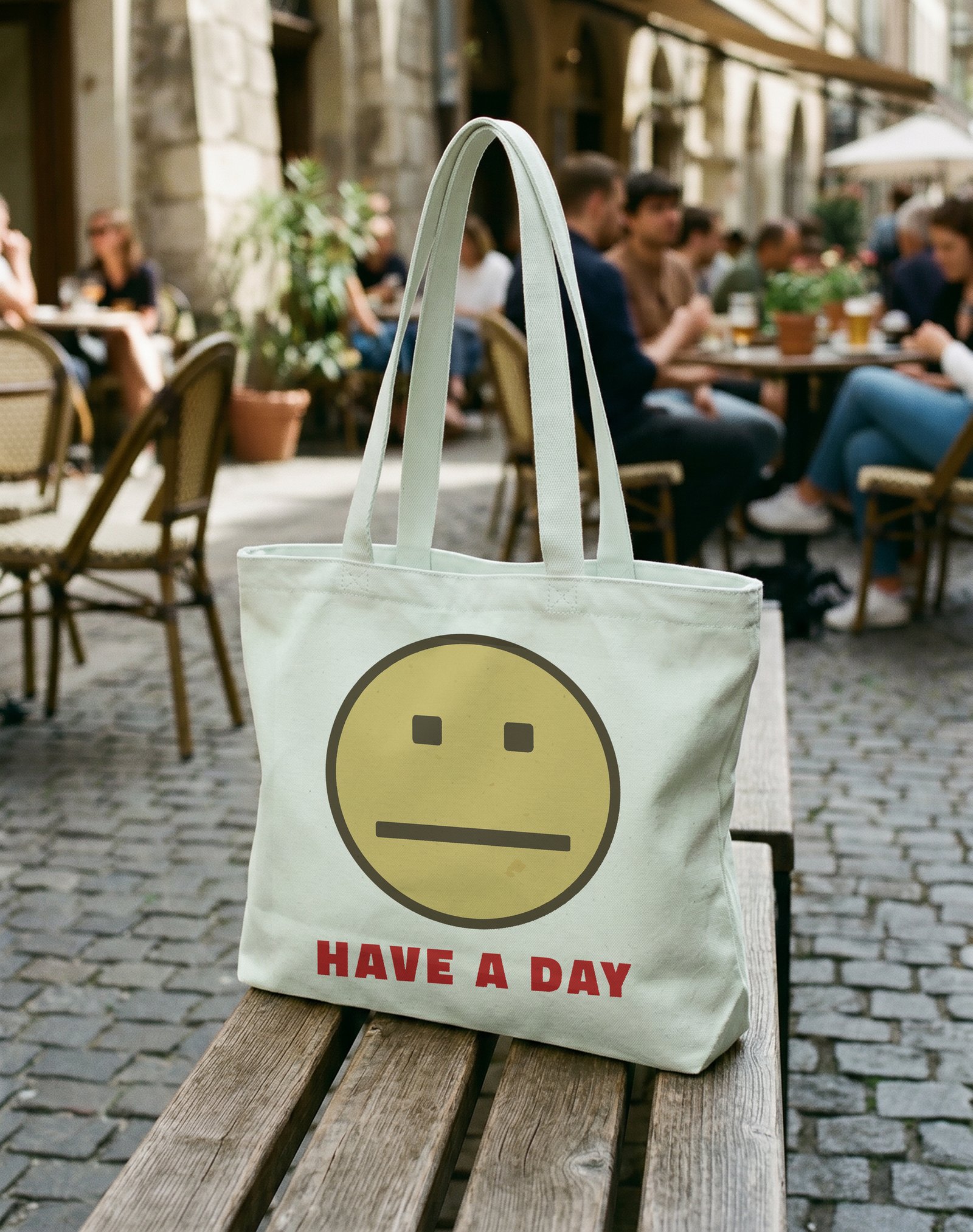 Have a Day Kanvas Astarlı Fermuarlı Omuz Çantası