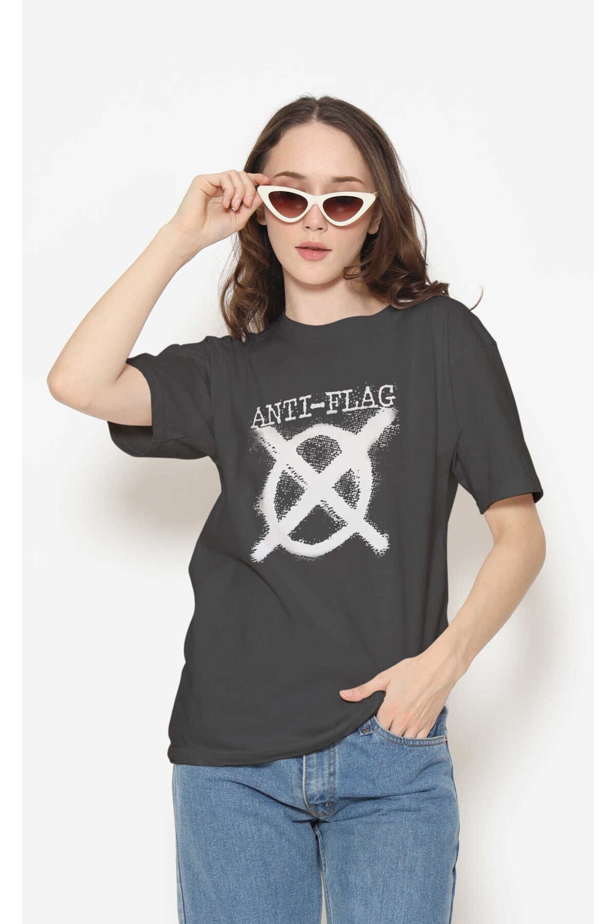 Anti Flag Dijital Baskı Siyah Unisex Tişört
