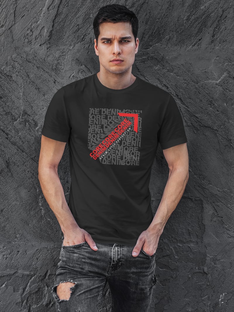 Core Dijital Baskı Siyah Unisex Tişört
