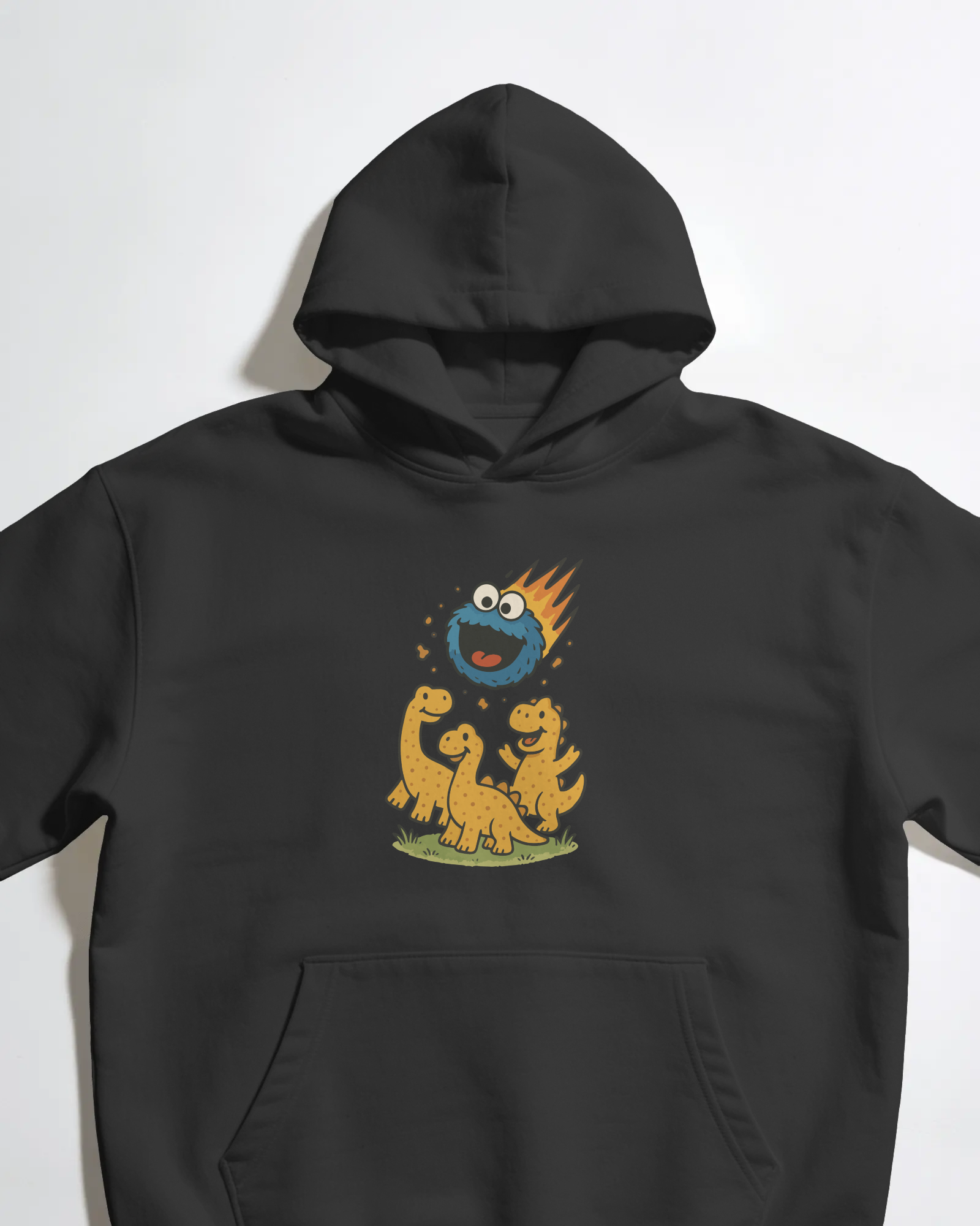 Kurabiye Canavarı Dinozor Kapüşonlu Sweatshirt