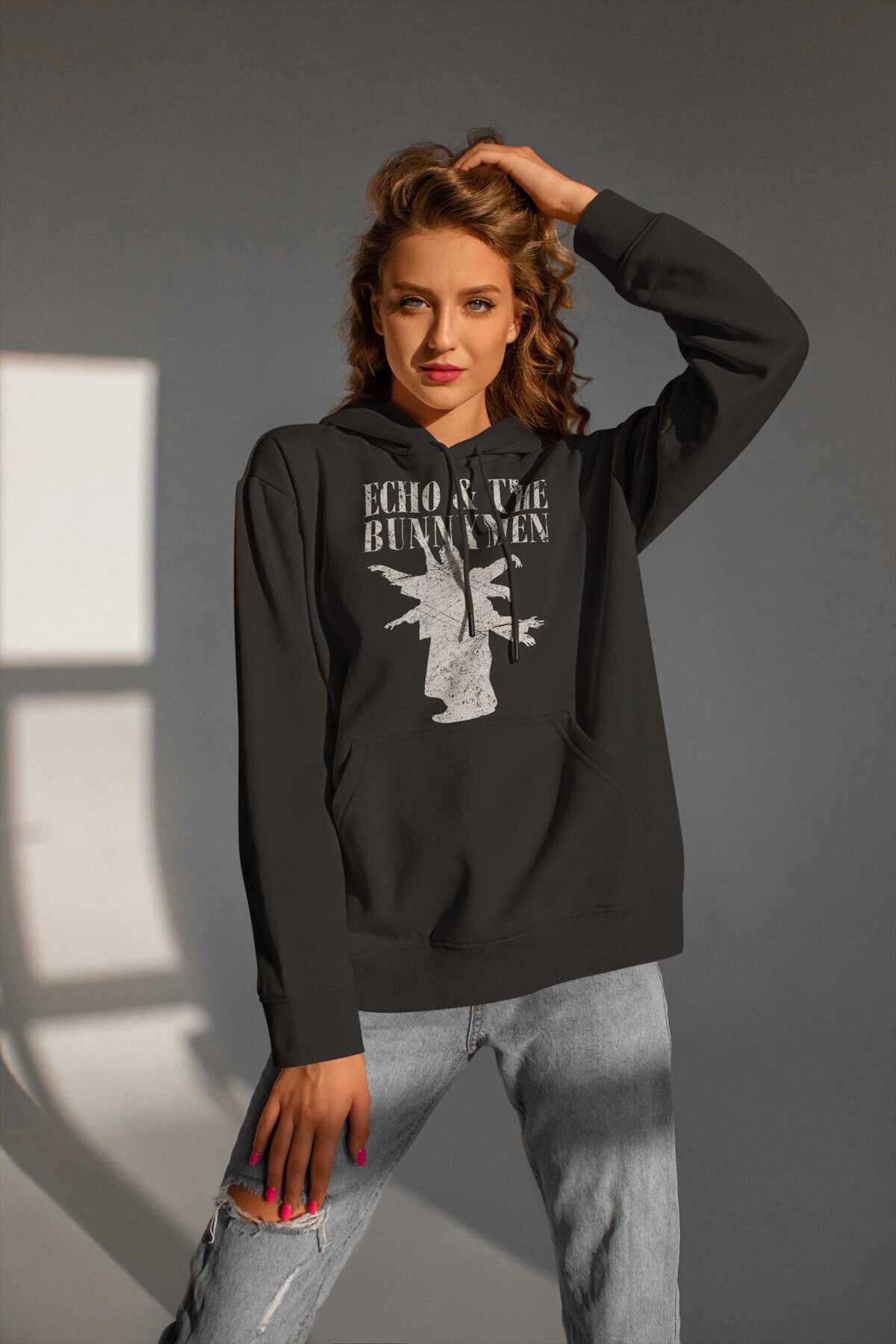 Echo & The Bunnymen Dijital Baskı Kapüşonlu Unisex Sweatshirt