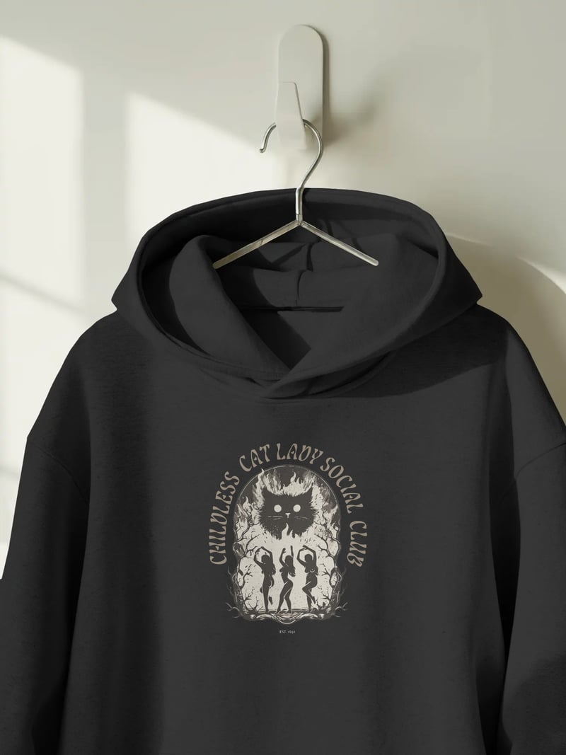 Childless Cat Lady Social Club Kapüşonlu Sweatshirt