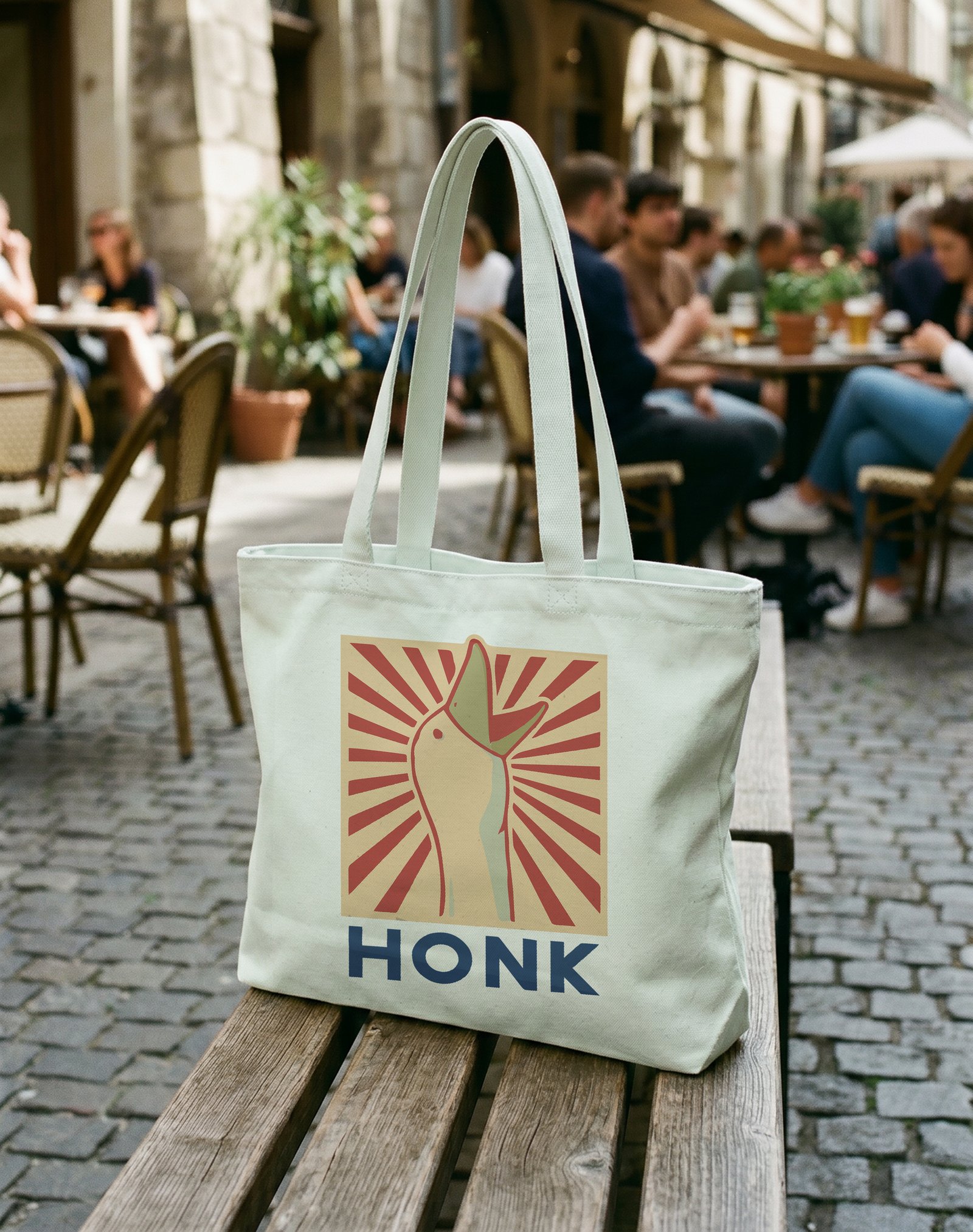 Honk Fermuarlı Astarlı Körüklü Kanvas Çanta 35 x 40 cm