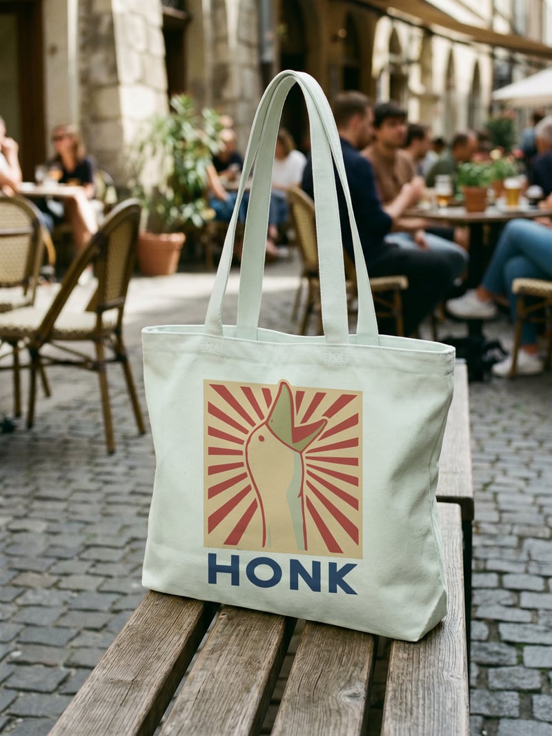 Honk Fermuarlı Astarlı Körüklü Kanvas Çanta 35 x 40 cm