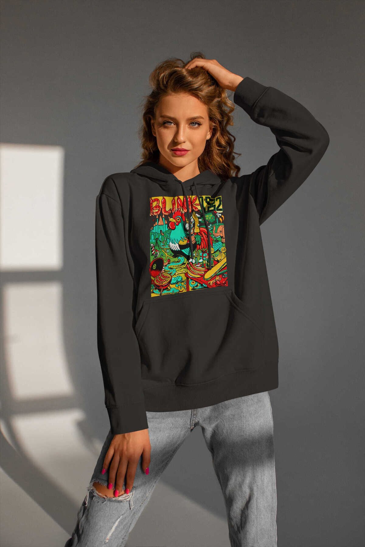 Blink 182 Dijital Baskı Kapüşonlu Unisex Sweatshirt