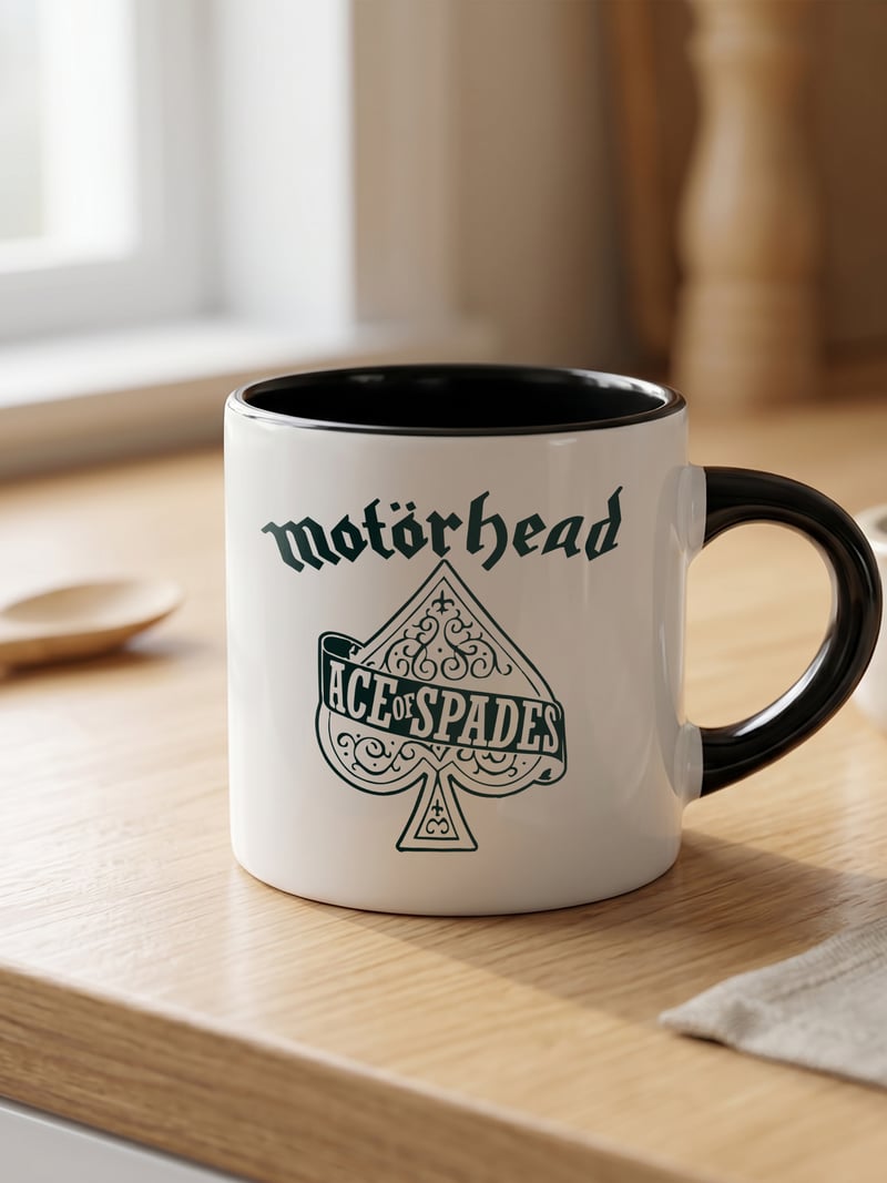 Motörhead 180 ml Beyaz Siyah Kahve Kupası