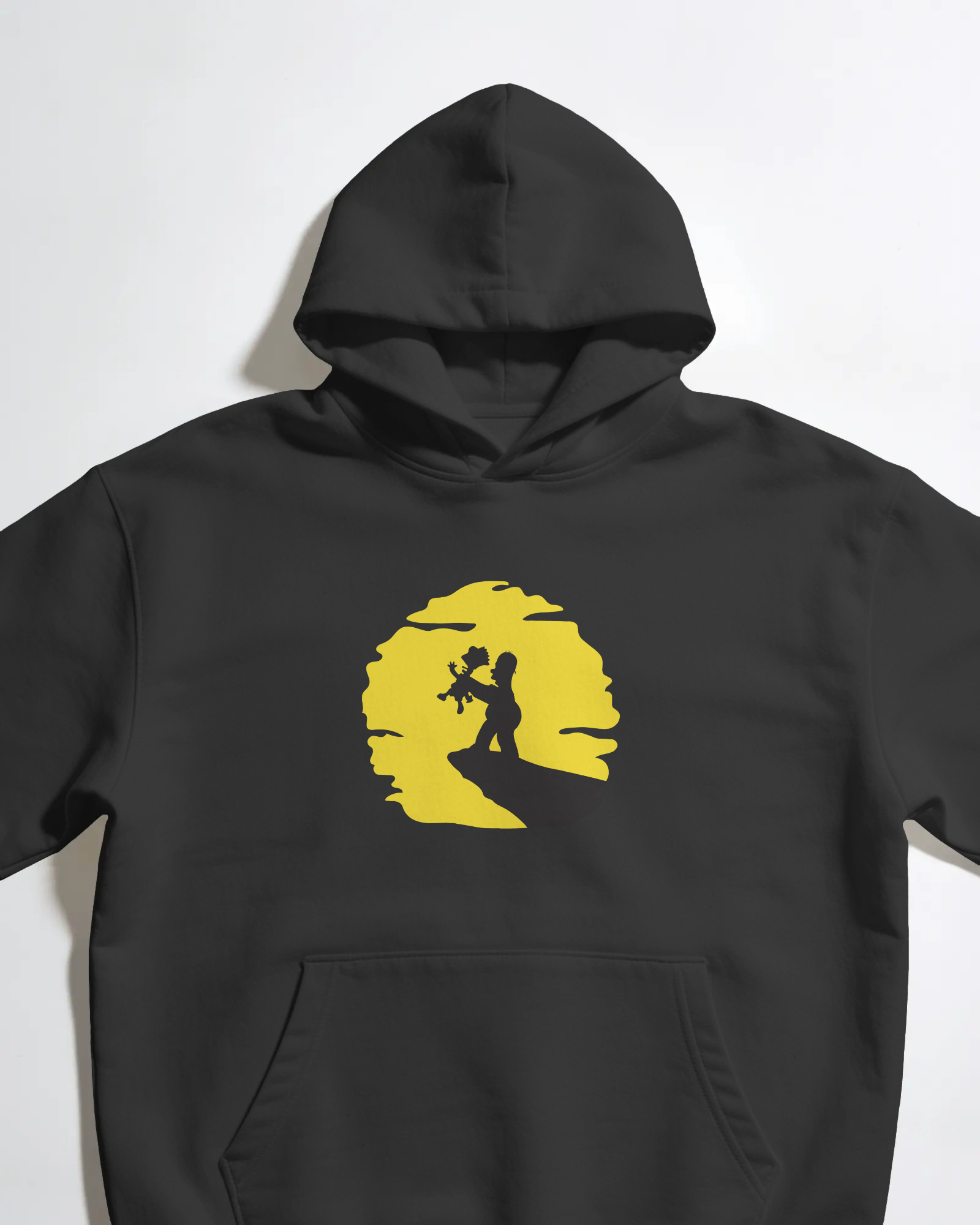 Homer Simpson Unisex Siyah Kapüşonlu Sweatshirt