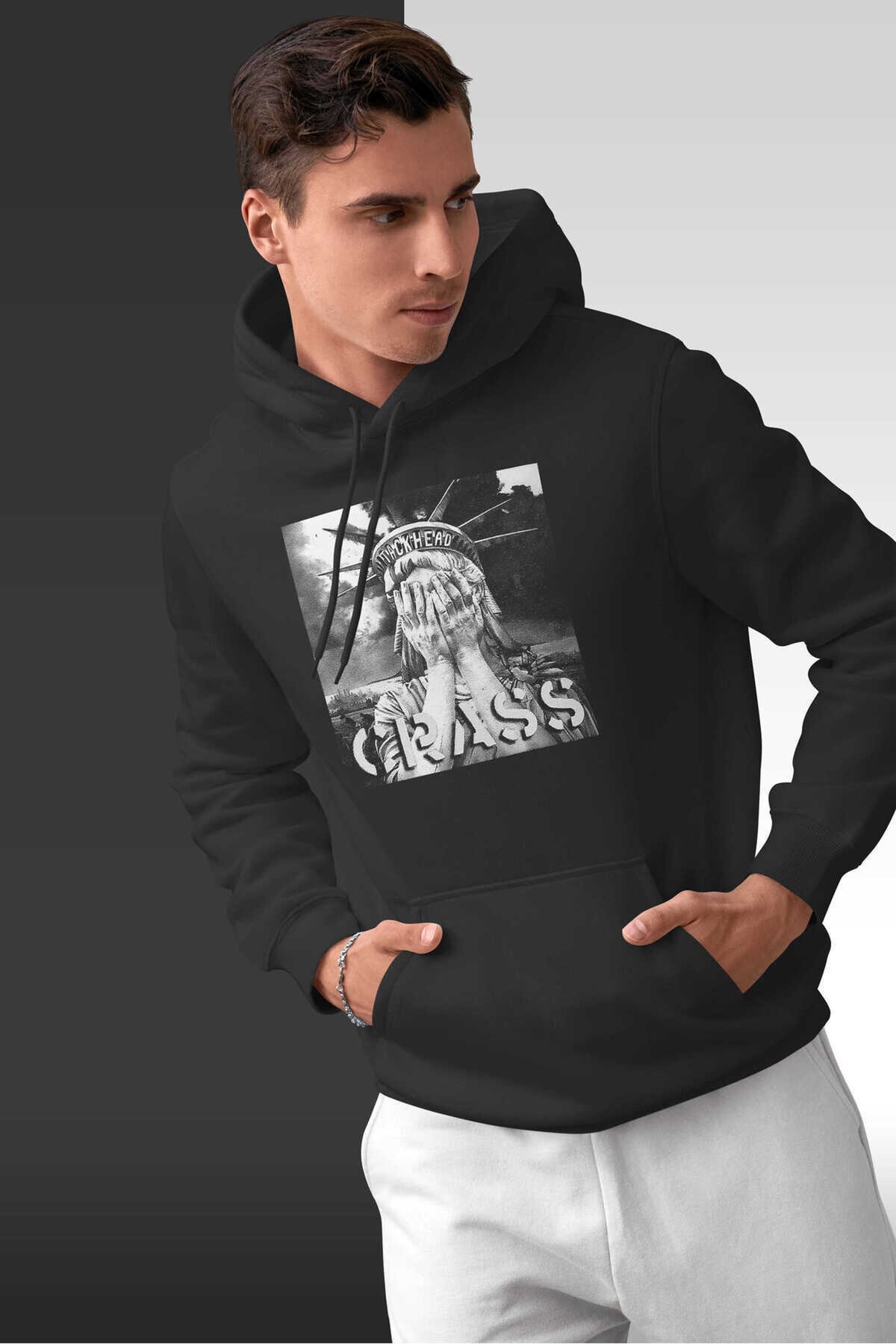 Crass Heykel Kapüşonlu Sweatshirt