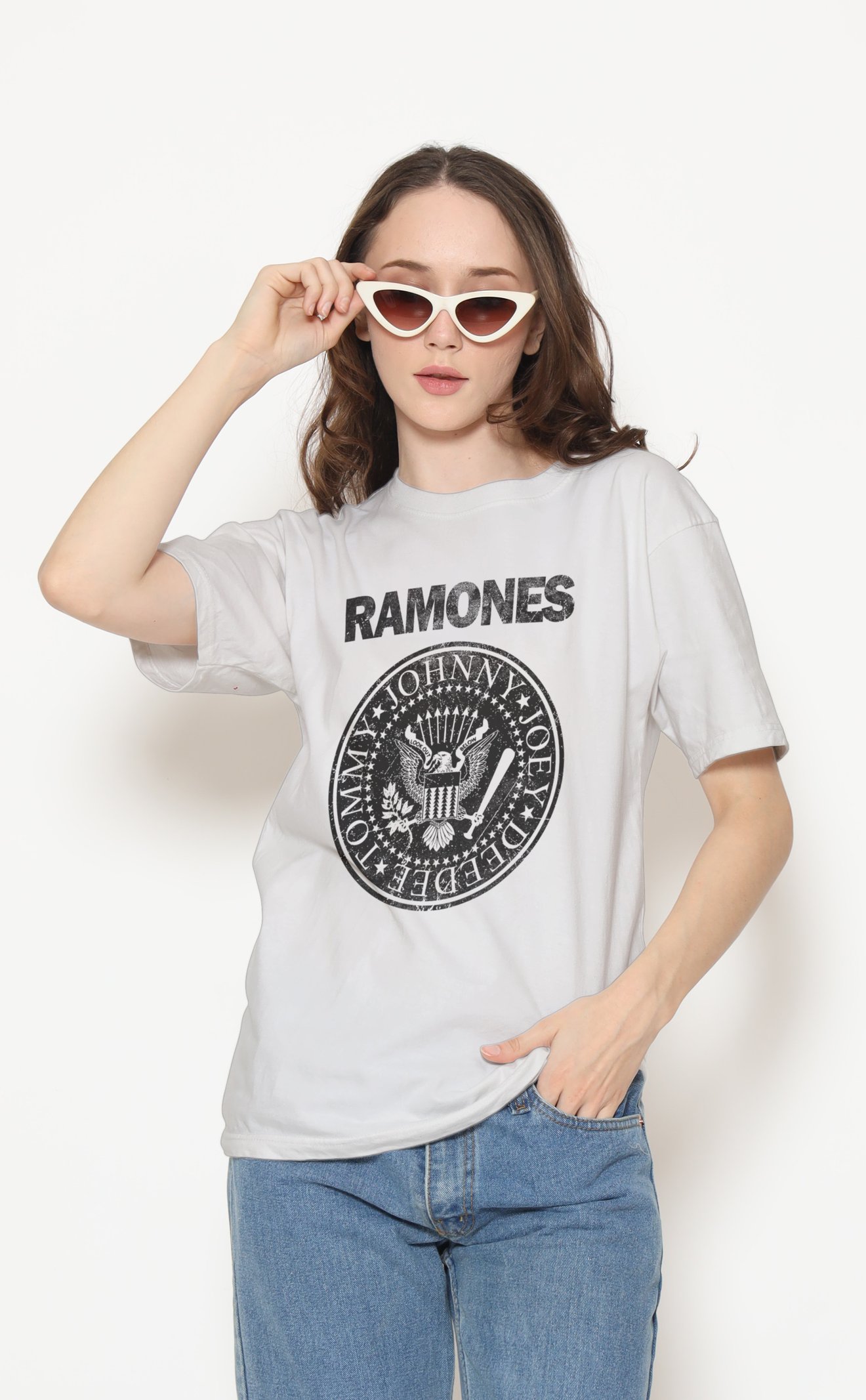 Ramones Unisex Beyaz Tişört