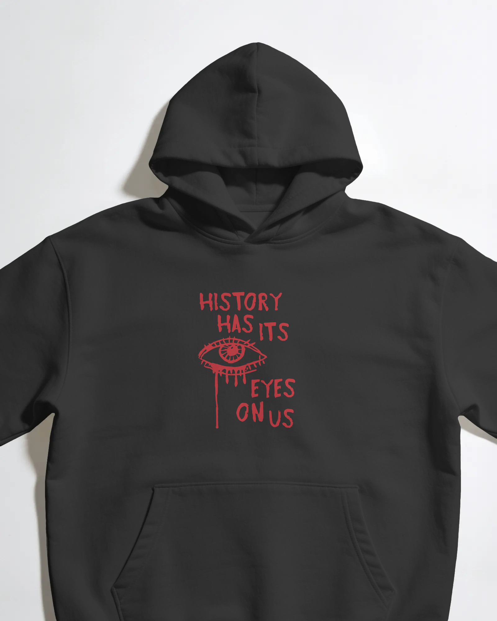 History Unisex Siyah Kapüşonlu Sweatshirt