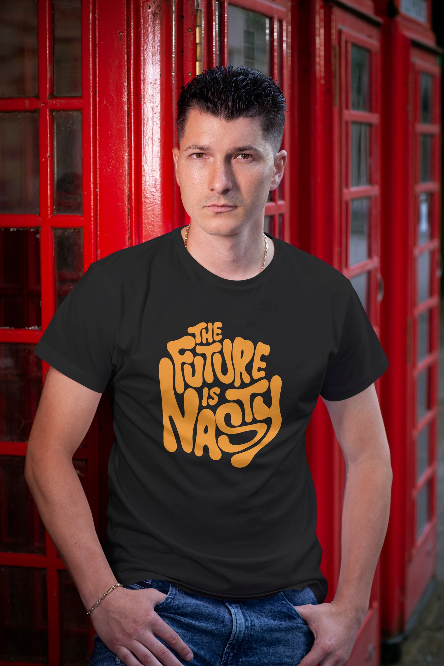Nasty Dijital Baskı  Unisex Siyah T-Shirt