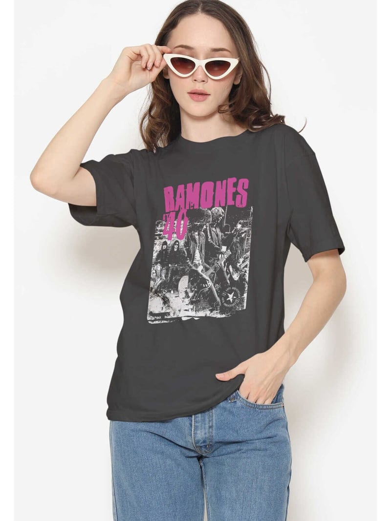 Ramones Dijital Baskı Siyah Unisex Tişört