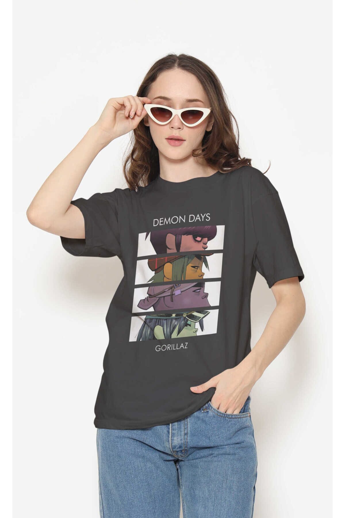Gorillaz Dijital Baskı Siyah Unisex Tişört