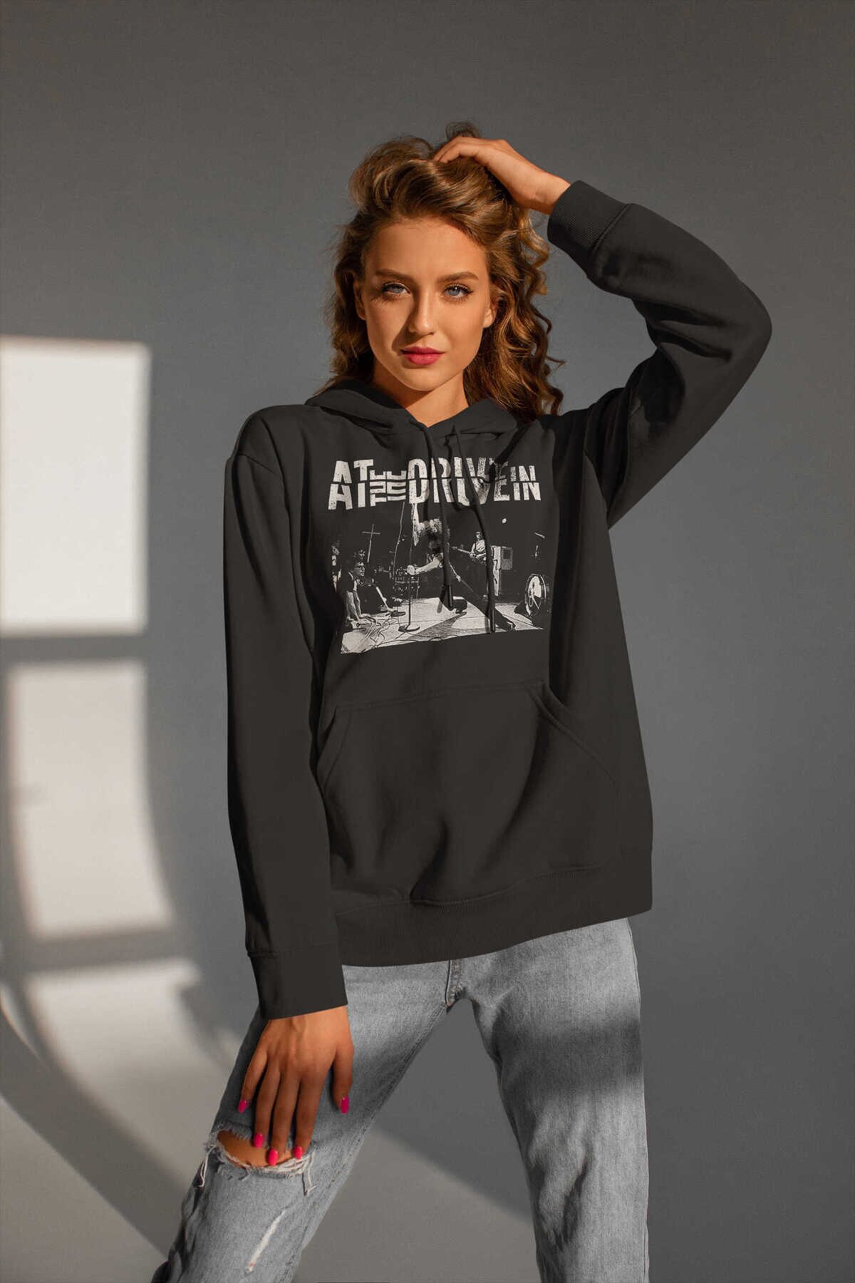 At the Drive in Dijital Baskı Kapüşonlu Unisex Sweatshirt