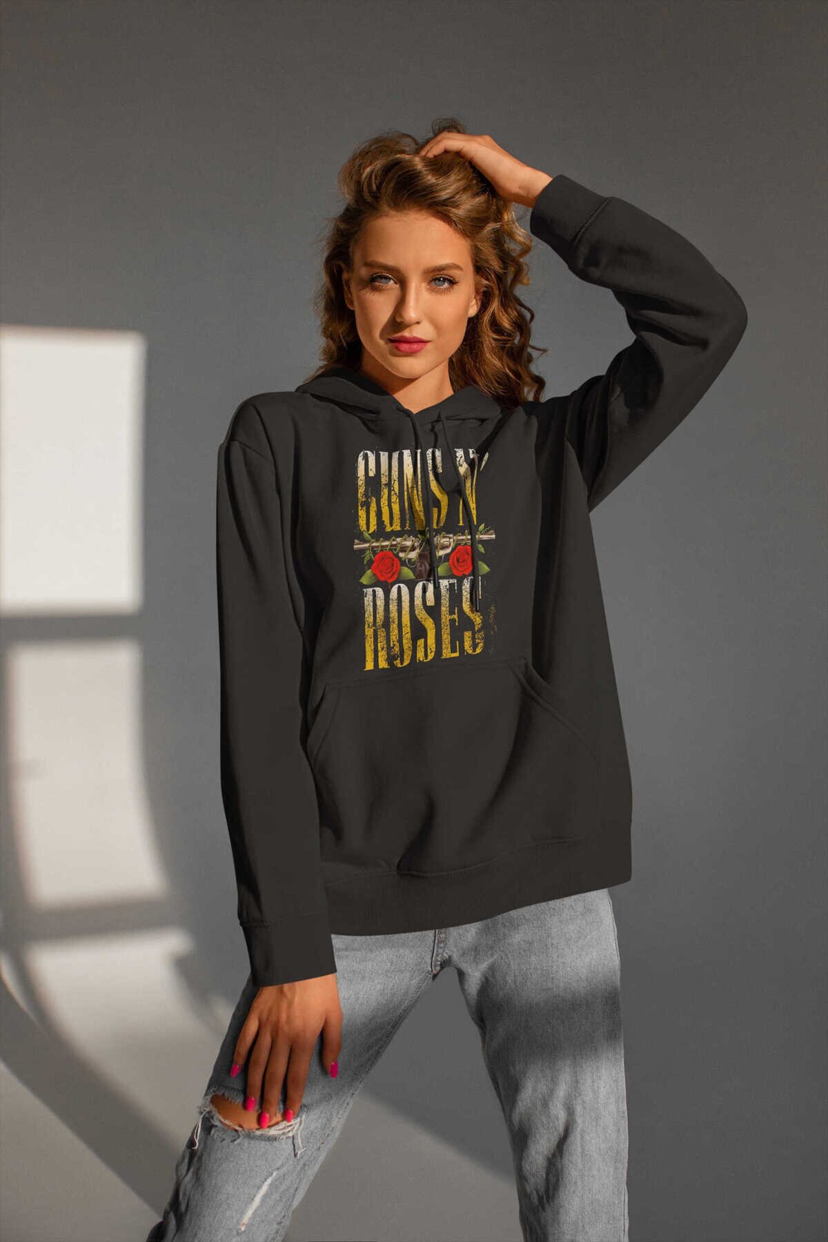 Guns N' Roses Dijital Baskı Kapüşonlu Unisex Sweatshirt
