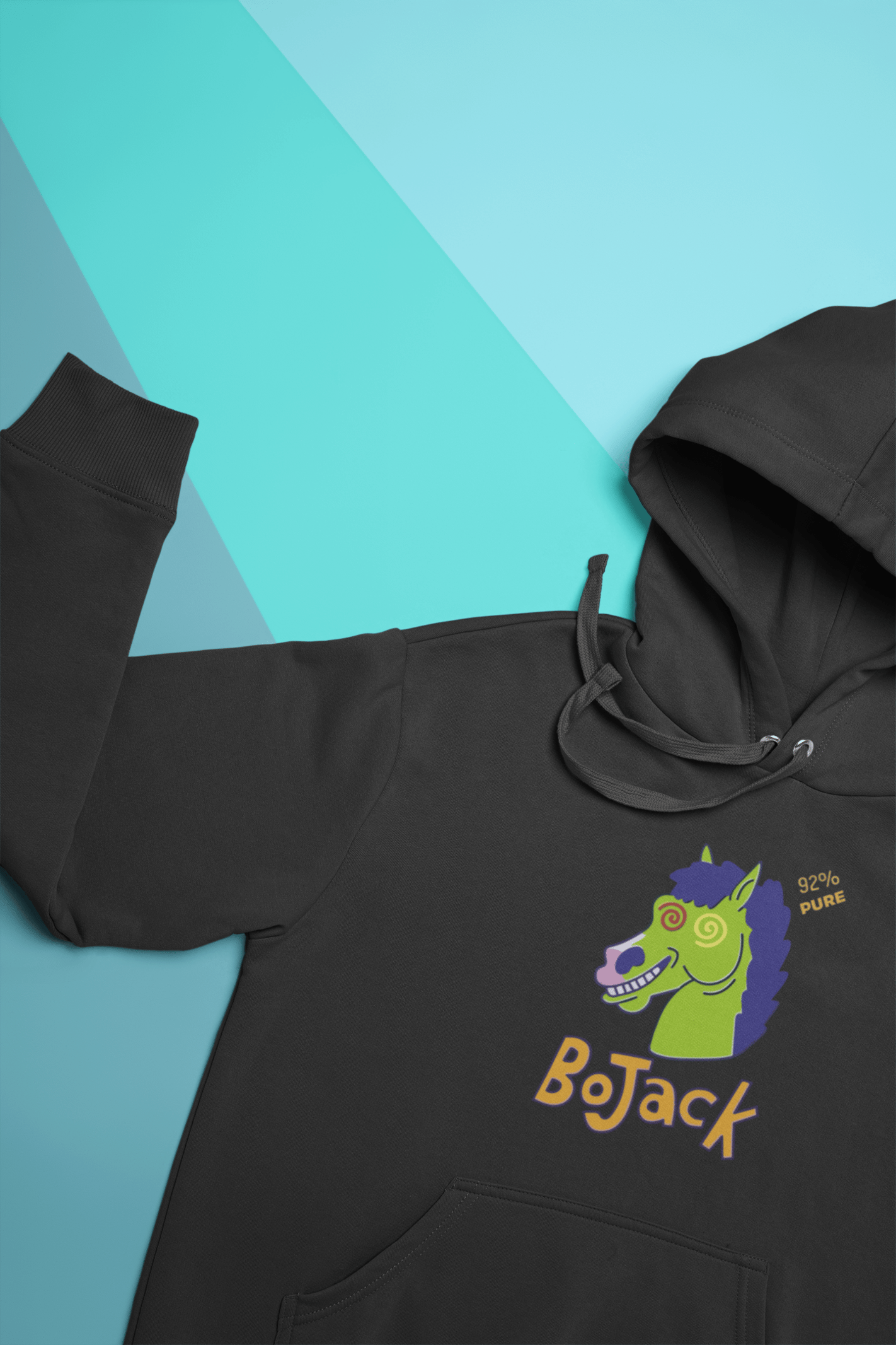 Bojack Horseman Unisex Siyah Kapüşonlu Sweatshirt