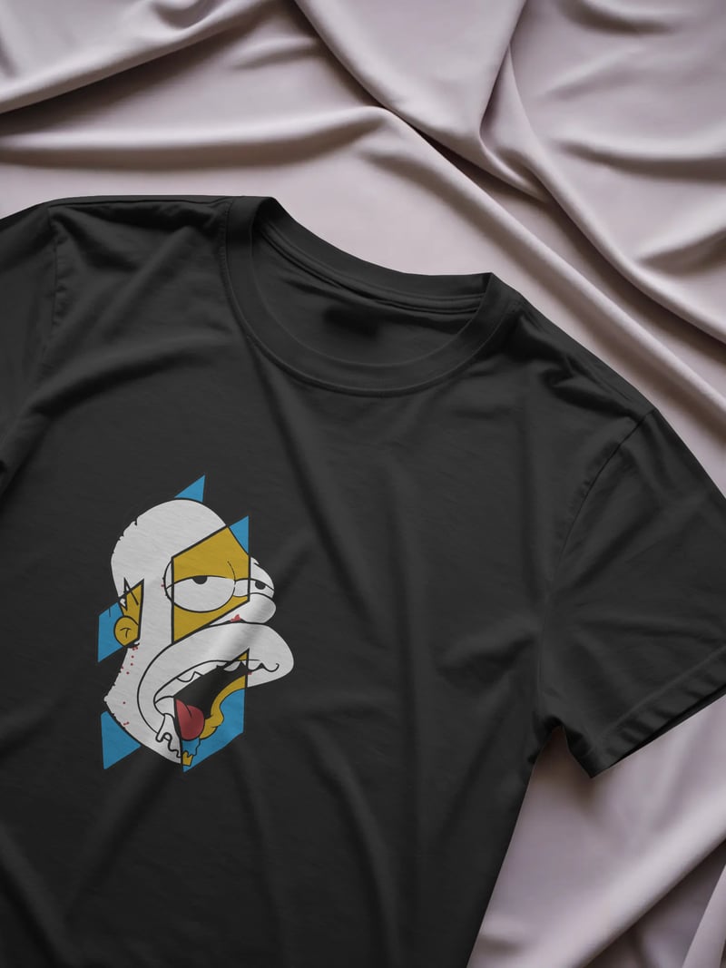 Homer Simpson Siyah Tişört
