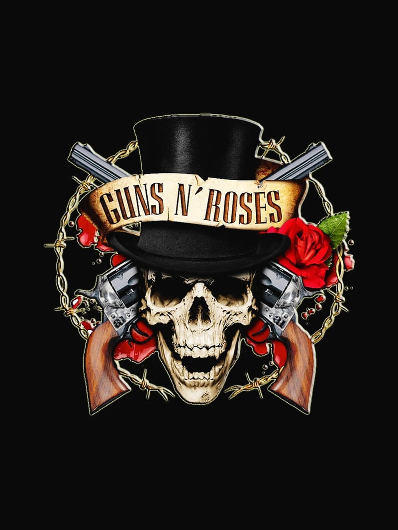 Guns N' Roses Şapkalı Kafatası baskısının kendisi, ürün üzerinde değil