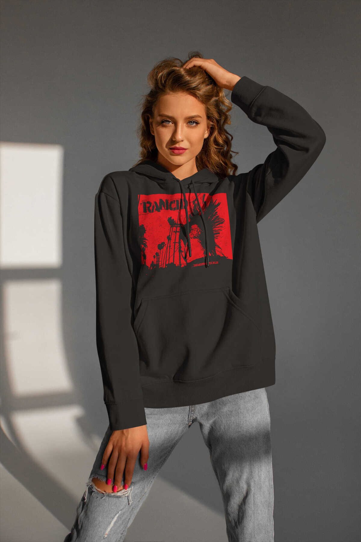 Rancid Dijital Baskı Kapüşonlu Unisex Sweatshirt