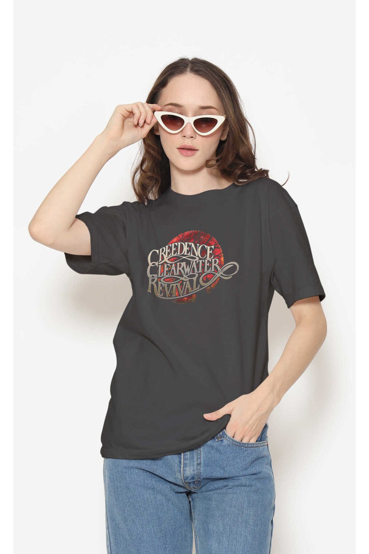 Creedence Clearwater Revival Dijital Baskı Siyah Unisex Tişört