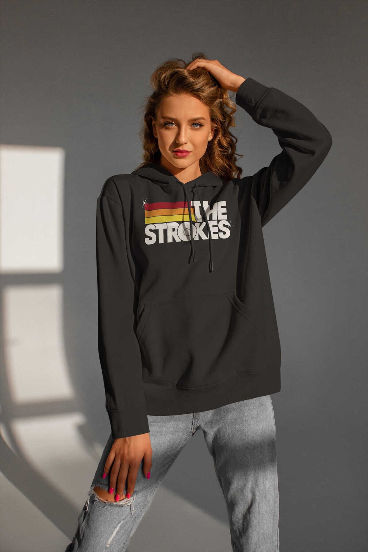 The Strokes Dijital Baskı Kapüşonlu Unisex Sweatshirt