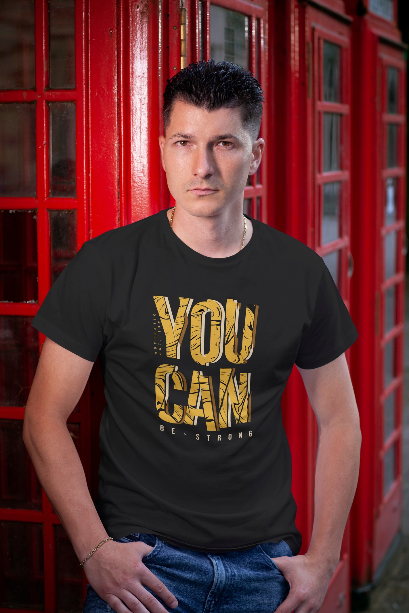 You Can Dijital Baskı  Unisex Siyah T-Shirt