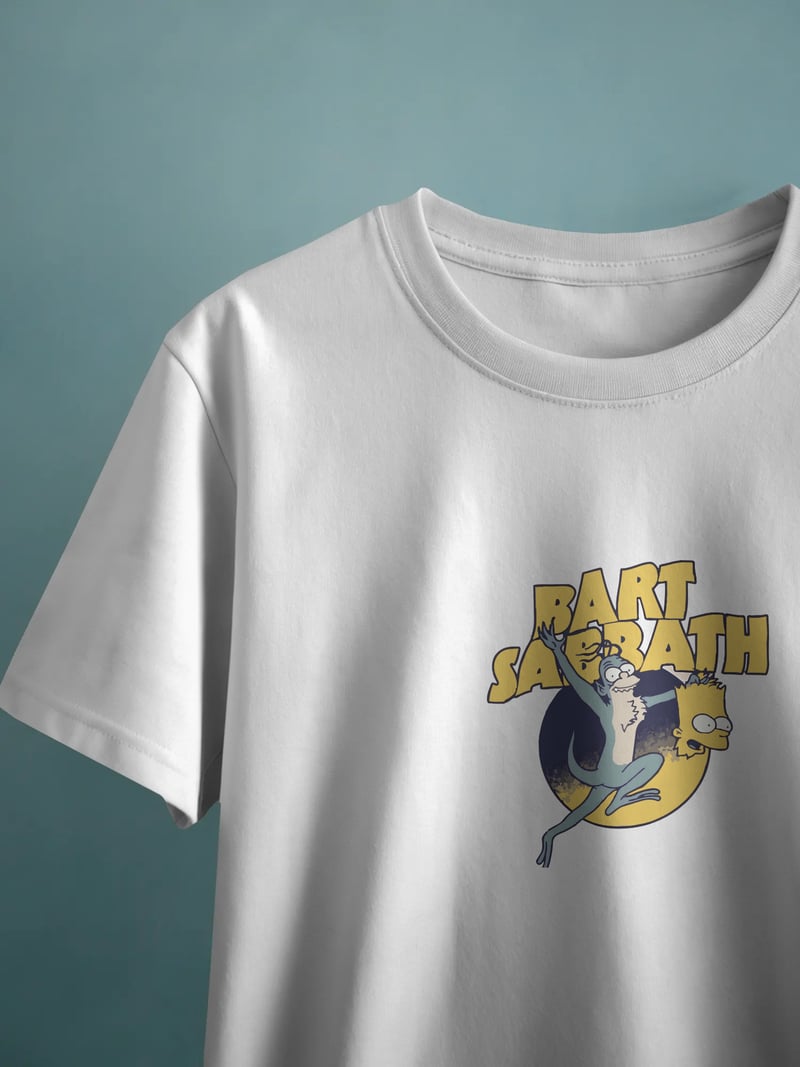 Bart Sabbath Unisex Beyaz Tişört