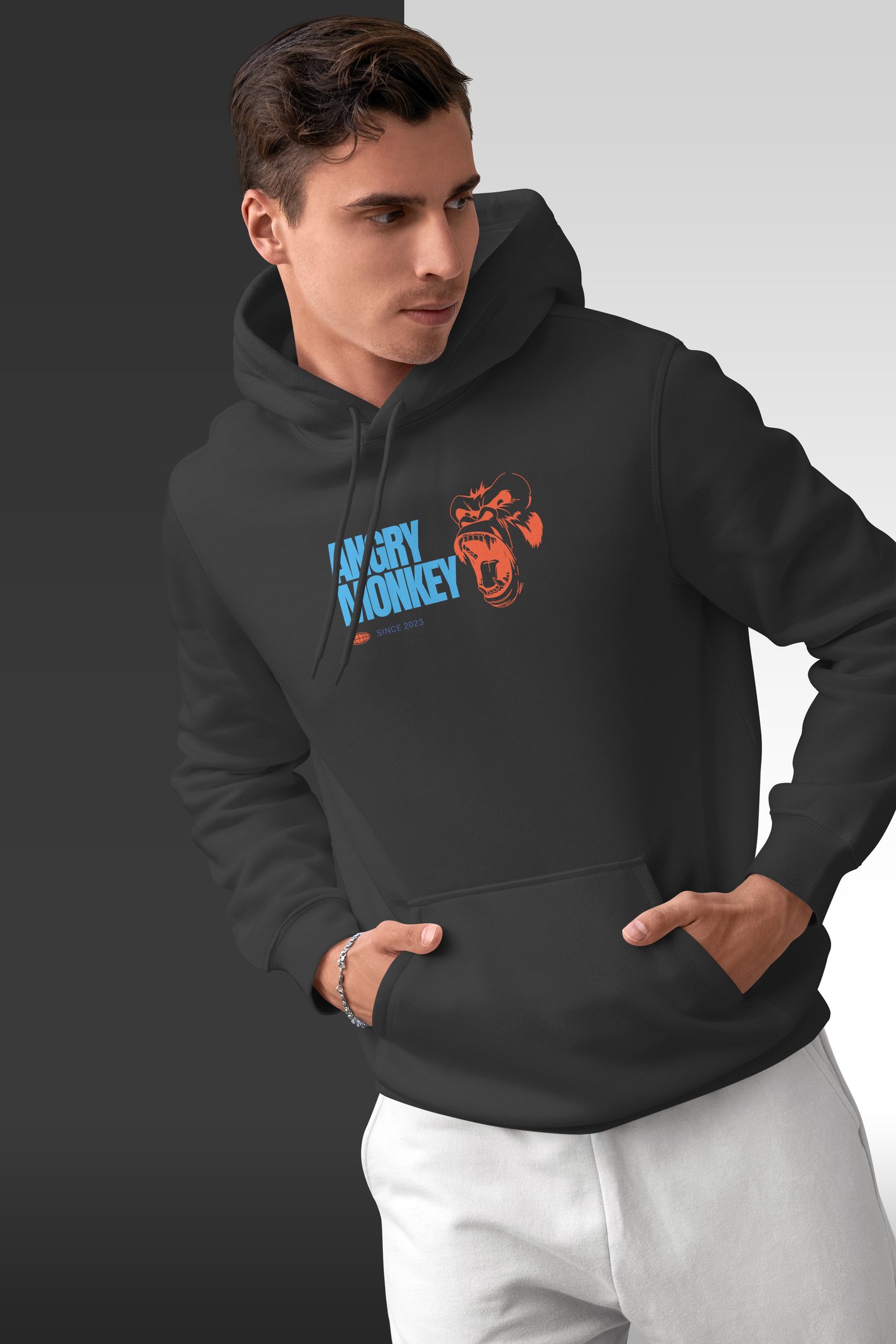 Angry Monkey Kapüşonlu Unisex Sweatshirt