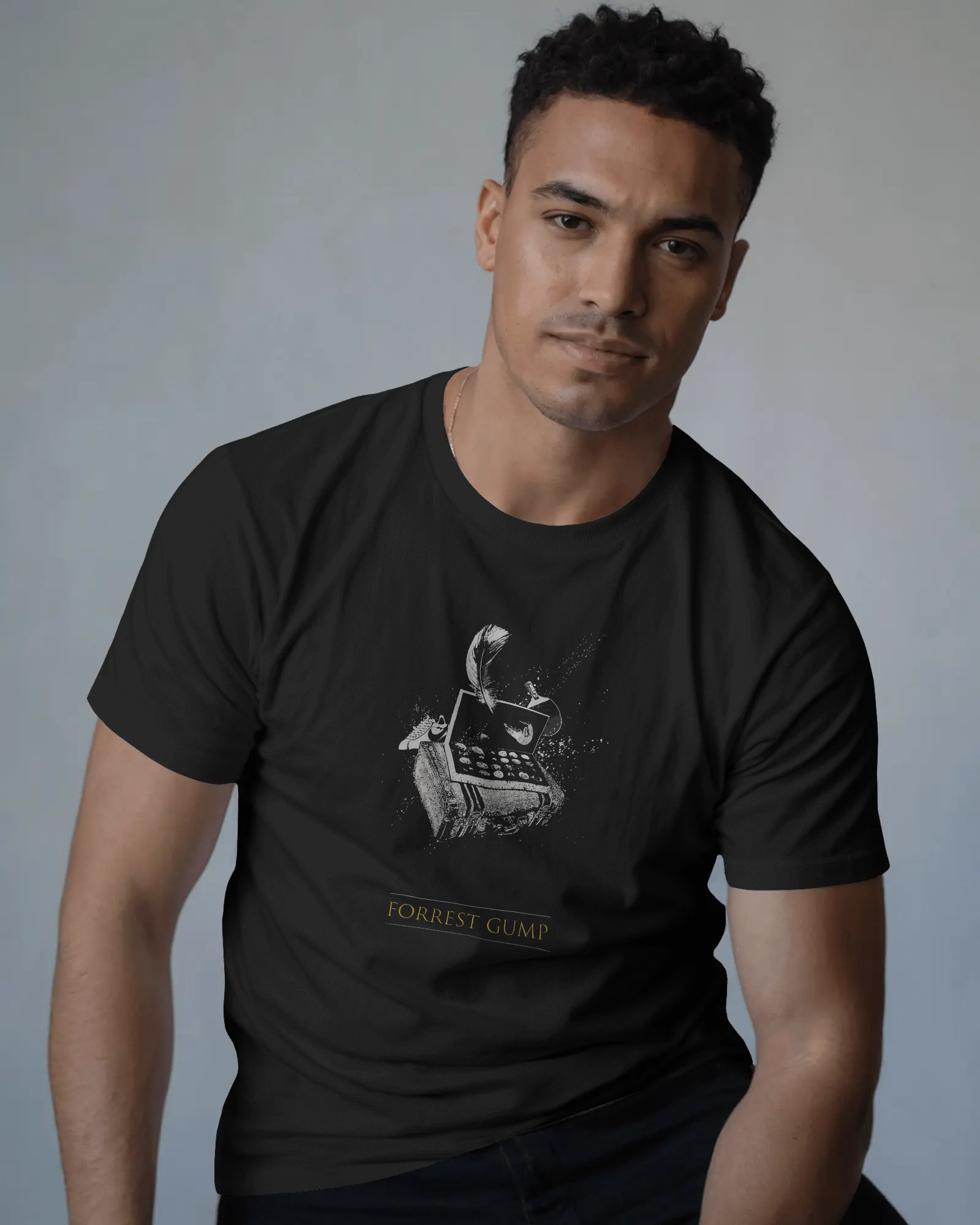 Forrest Gump Siyah Unisex Tişört
