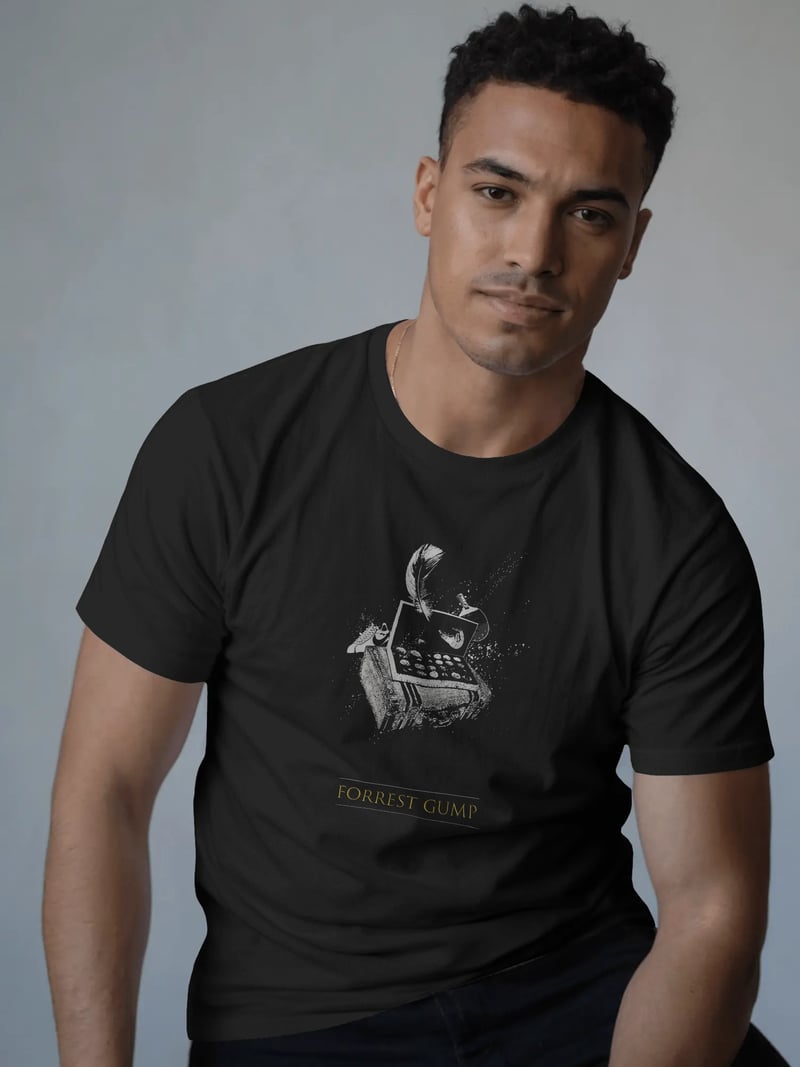 Forrest Gump Siyah Unisex Tişört