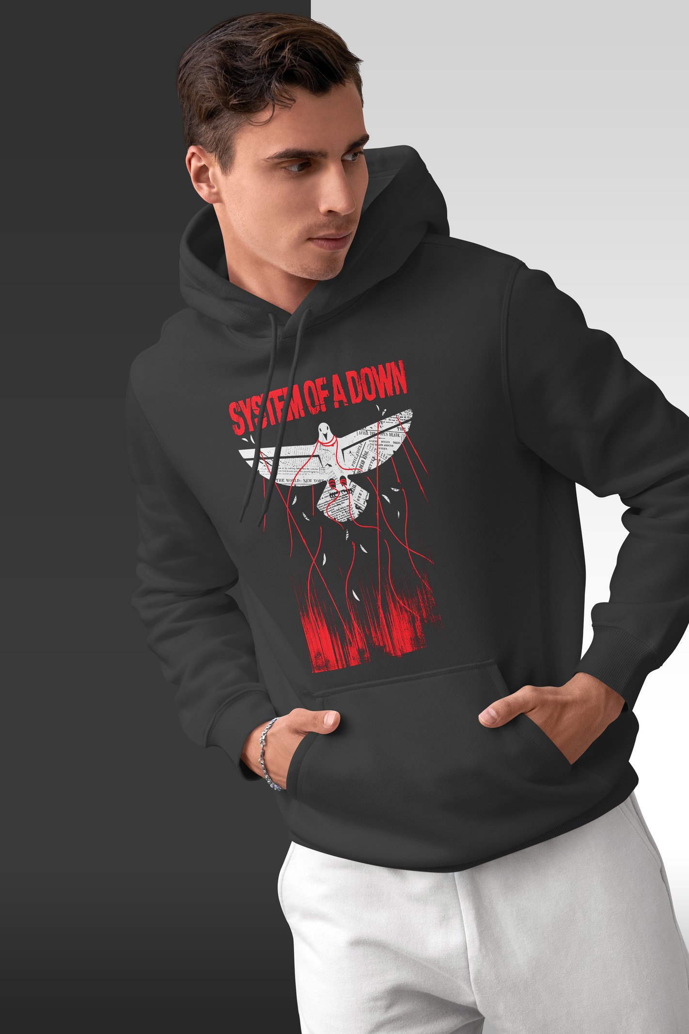 System of a Down Kafatası Kapüşonlu Sweatshirt