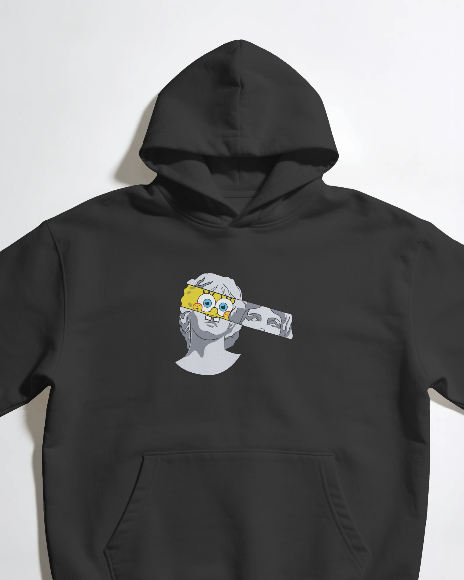 Spongebob Squarepants Unisex Siyah Kapüşonlu Sweatshirt