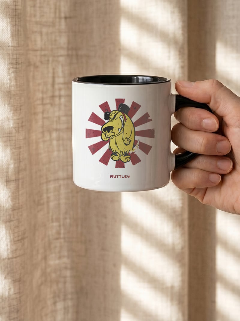Muttley 180 ml Beyaz Siyah Kahve Kupası