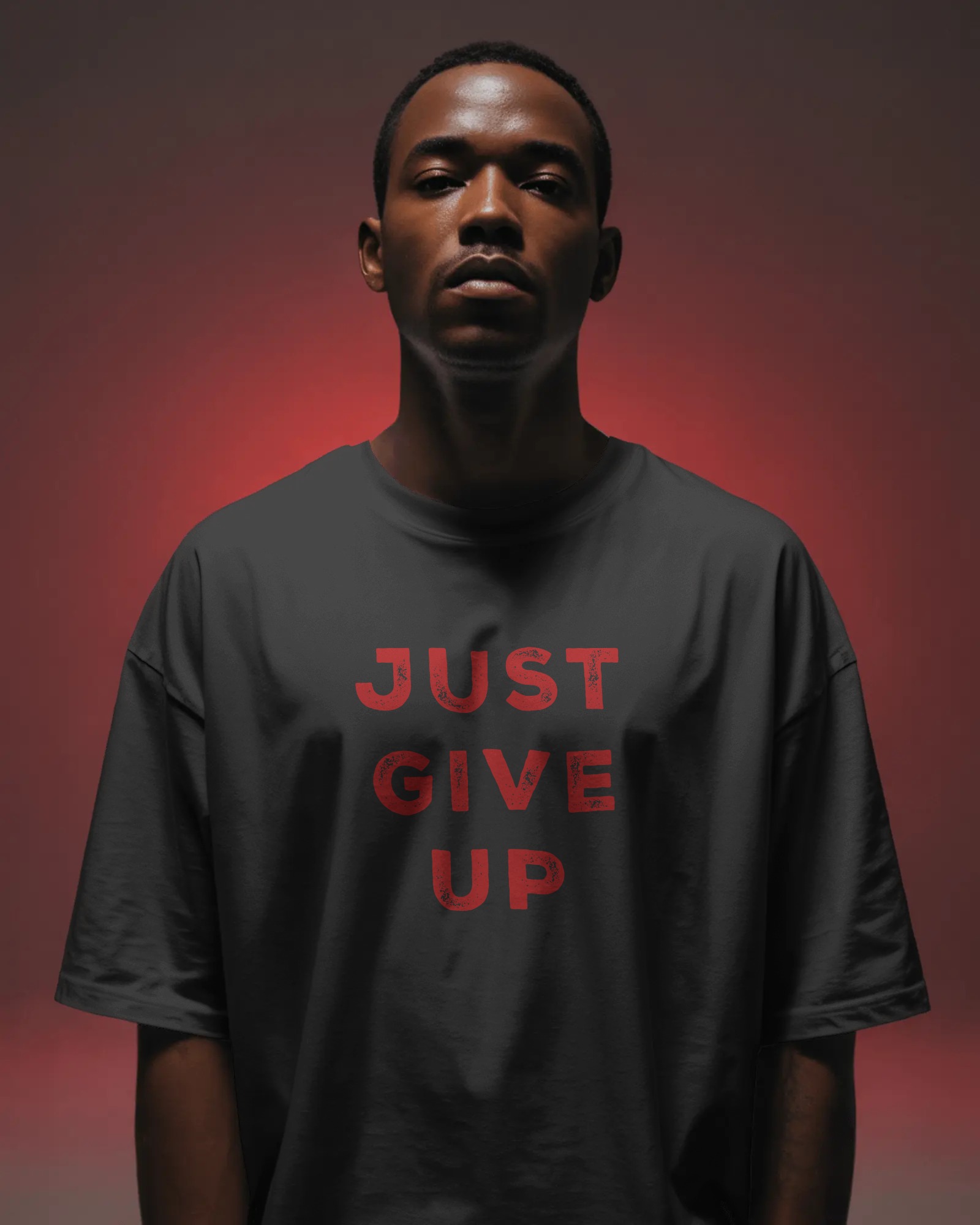 Just Give Up Unisex Siyah Tişört
