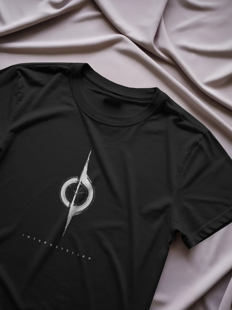 Interstellar Yıldızlararası Siyah Unisex Tişört